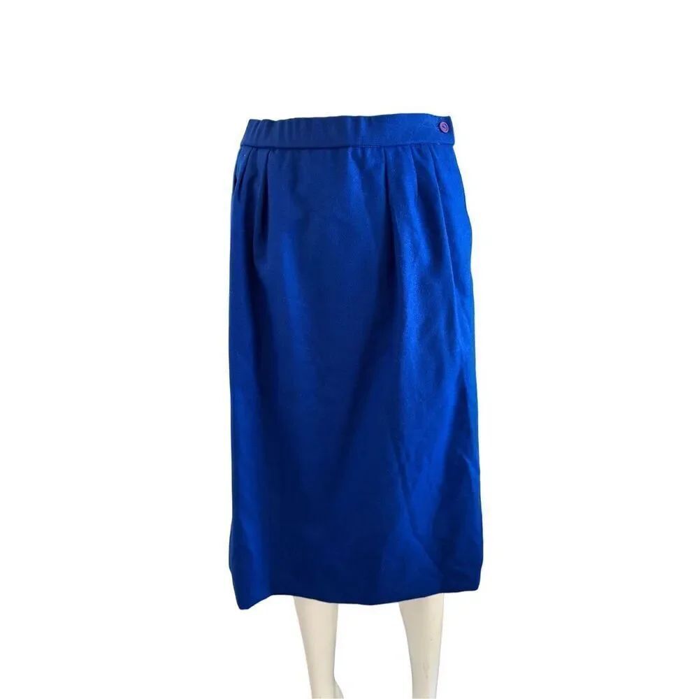 Pendleton womens 6-8 bright royal blue 100% virgin wool high waisted hand tailor